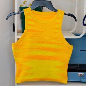 yellow Y2K knit tank top